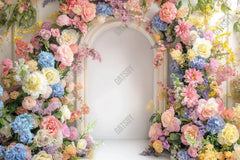 Colorful Floral Arch Photography Backdrop GBSX-99735 - Gatsby Backdrop