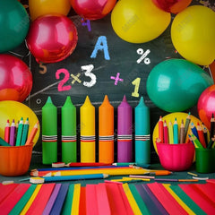 Colorful School Fun Photography Backdrop GBSX-99736 - Gatsby Backdrop