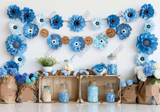 Cookie Monster Cake Smash Photography Backdrop GBSX-99740 - Gatsby Backdrop