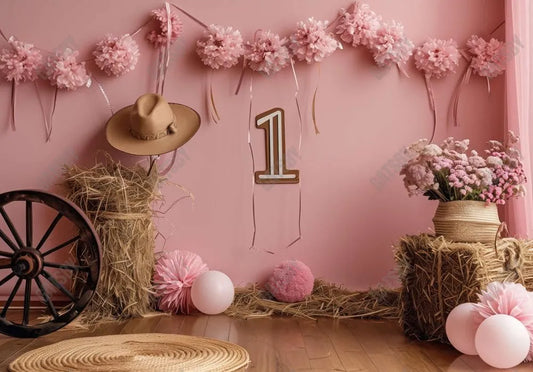 Cowgirl Cake Smash Photography Backdrop GBSX-99742 - Gatsby Backdrop