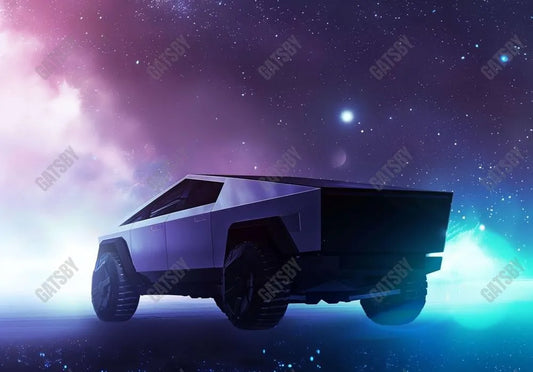 Cybertruck in Galaxy Backdrop - Gatsby Backdrop