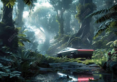 Cybertruck in Jungle Backdrop - Gatsby Backdrop