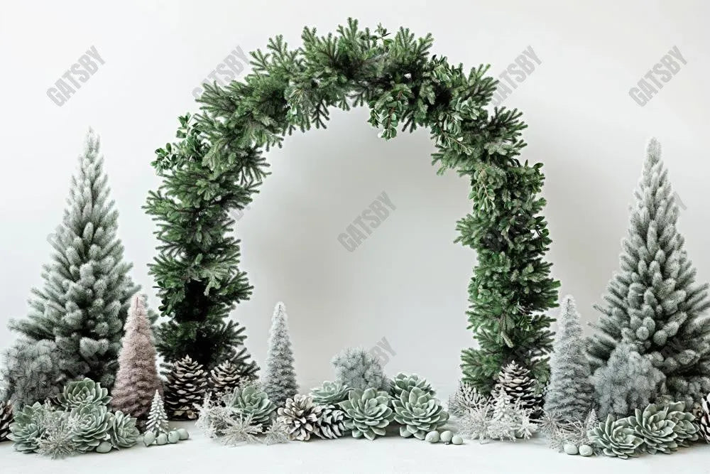 Dark Green Plant Arch Photography Backdrop GBSX-99748 - Gatsby Backdrop