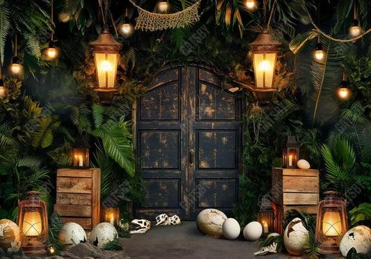 Dinosaur Wooden Door Backdrop - Gatsby Backdrop