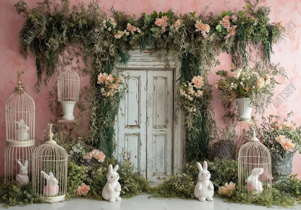 Easter Pink Wall Floral Backdrop - Gatsby Backdrop