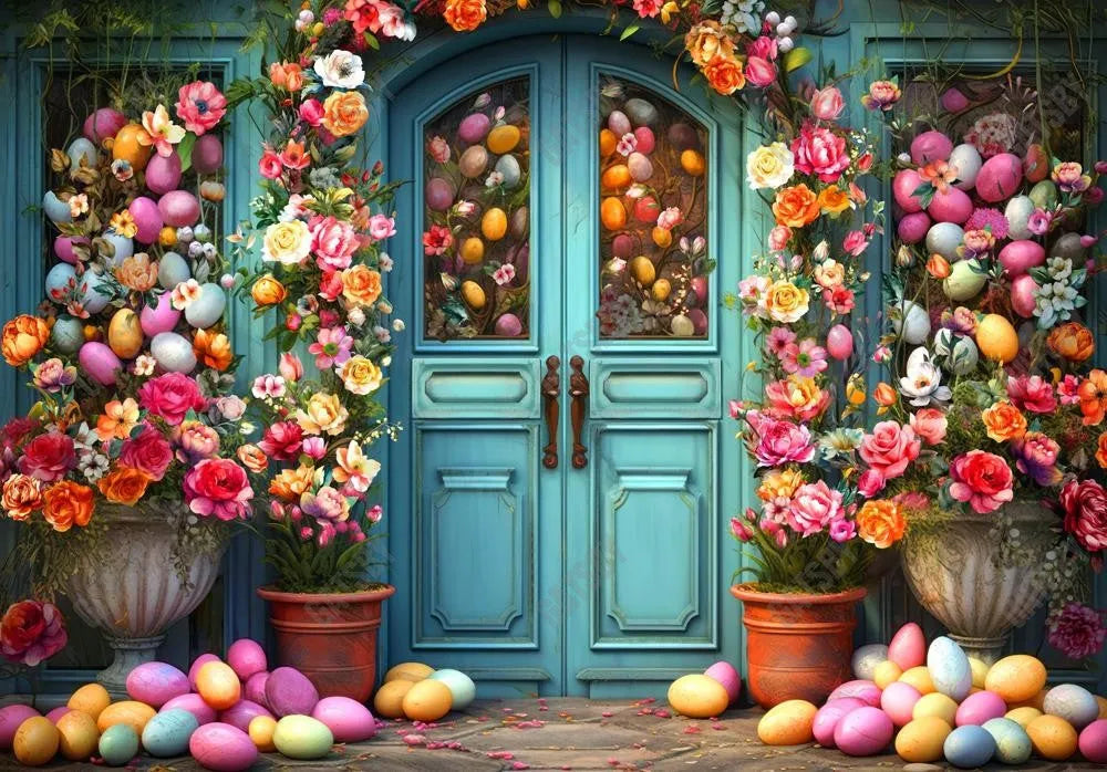 Easter Spring Flower Door Backdrop - Gatsby Backdrop