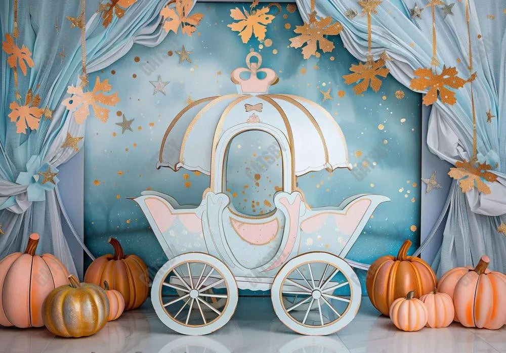 Fairy Carriage Pumpkin Backdrop - Gatsby Backdrop