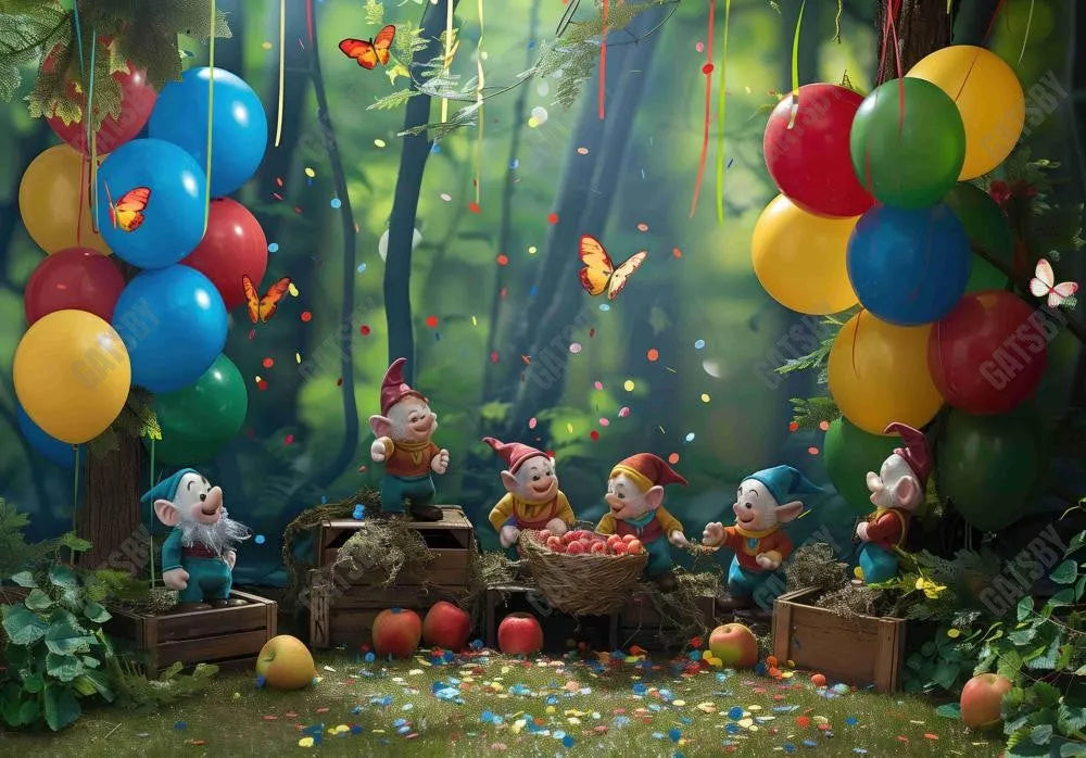 Fairy Forest Elf Balloons Backdrop - Gatsby Backdrop