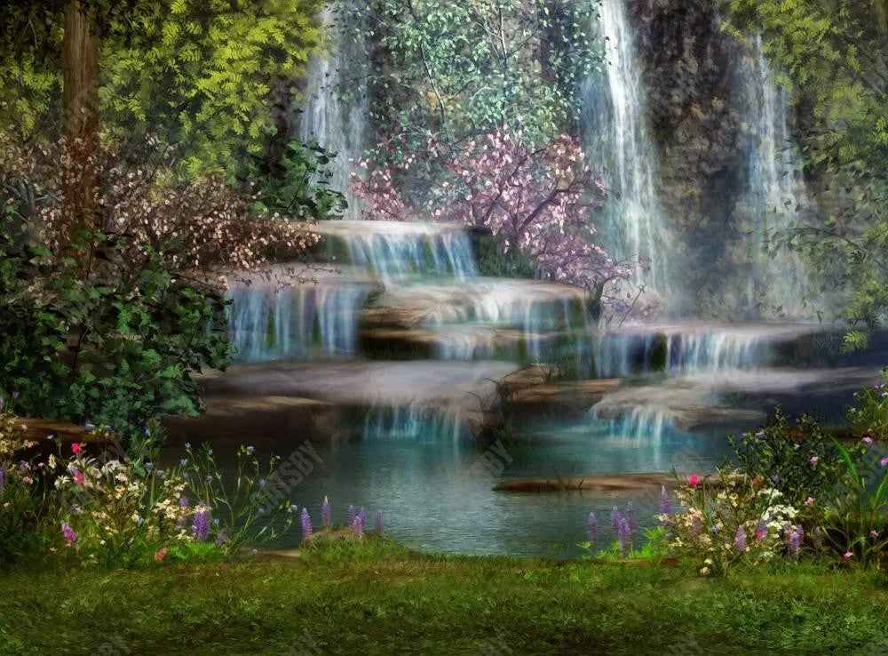 Fairy Tale Waterfall Photography Backdrop GBSX-99770 - Gatsby Backdrop