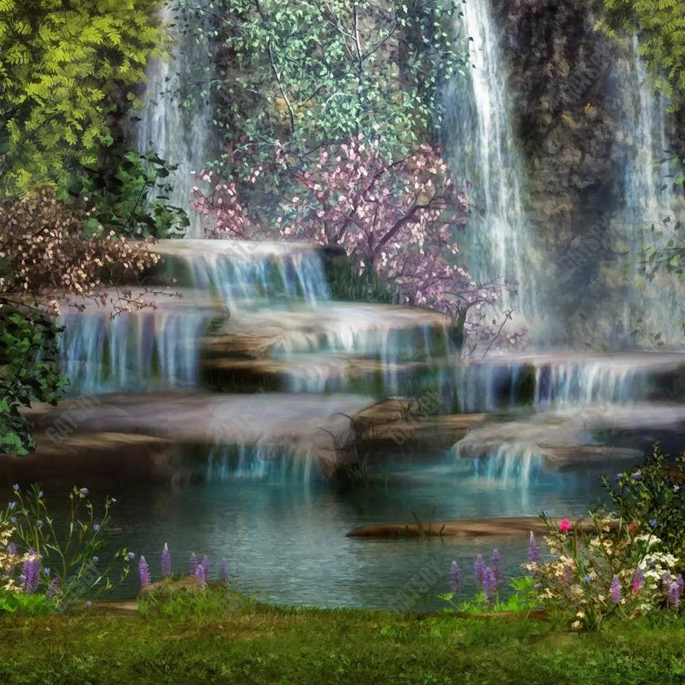 Fairy Tale Waterfall Photography Backdrop GBSX-99770 - Gatsby Backdrop