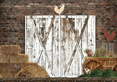 Fall Farm Door Photography Backdrop - Gatsby Backdrop