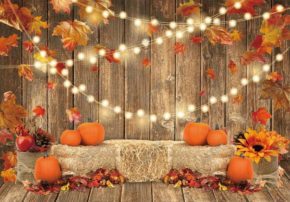 Fall Pumpkin Wood Photography Backdrop - Gatsby Backdrop