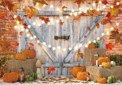 Fall Thanksgiving Farm Barn Door Backdrop - Gatsby Backdrop