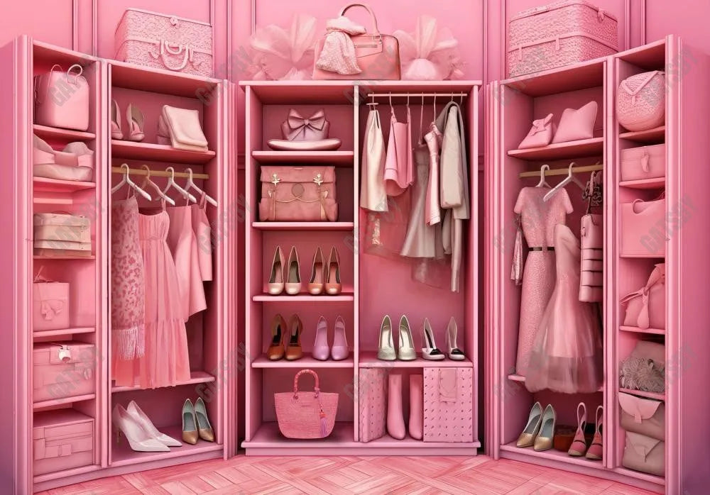 Fashion Pink Doll Wardrobe Backdrop - Gatsby Backdrop