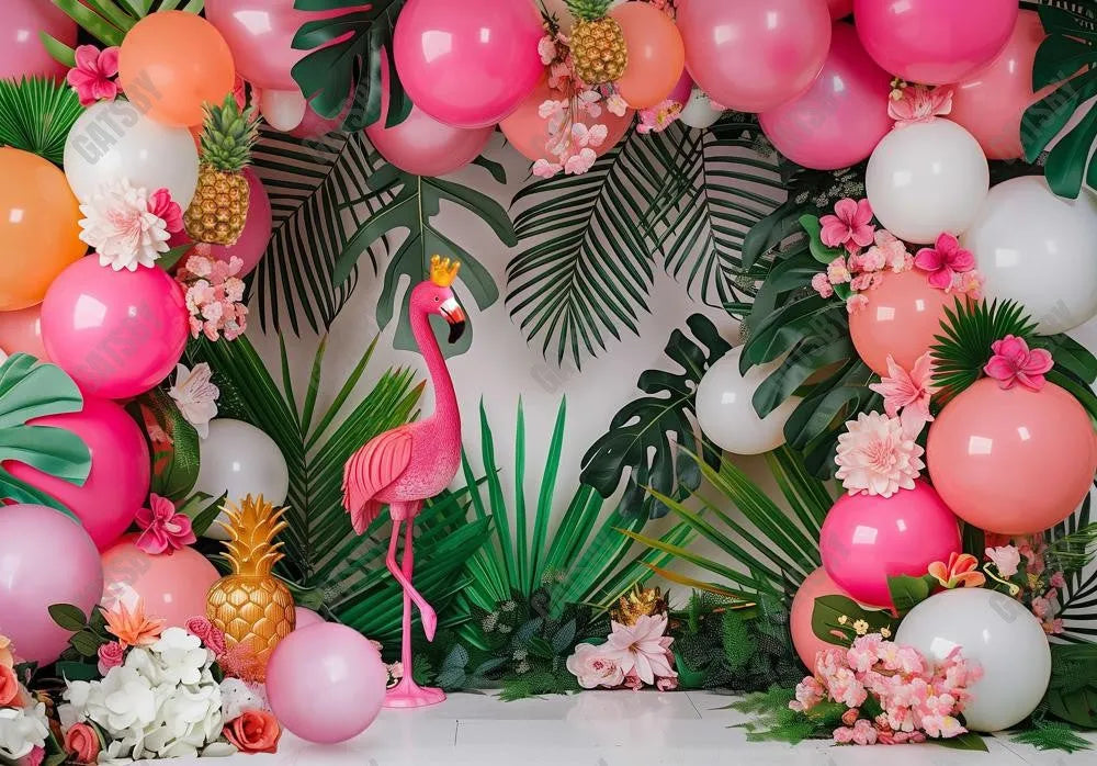 Flamingo Summer Birthday Party Backdrop - Gatsby Backdrop