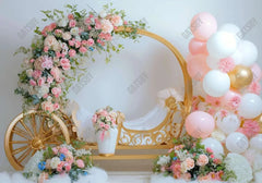 Floral Carriage Balloons Backdrop - Gatsby Backdrop