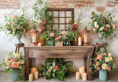 Floral Tabletop Rustic Brick Wall Backdrop - Gatsby Backdrop