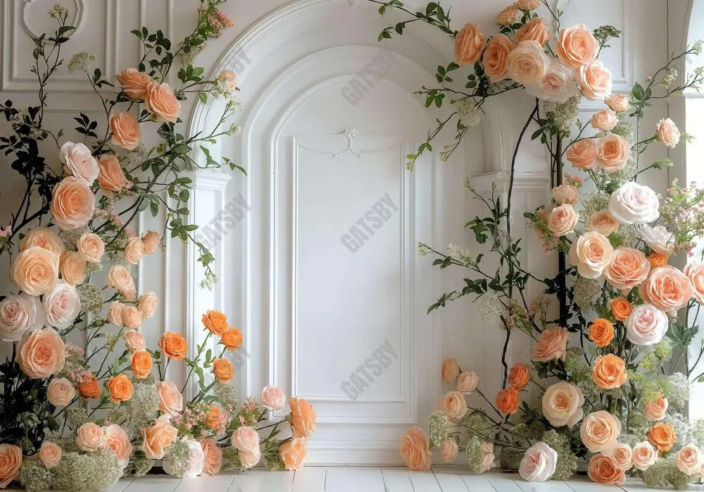 Floral White Arch Wall Backdrop - Gatsby Backdrop