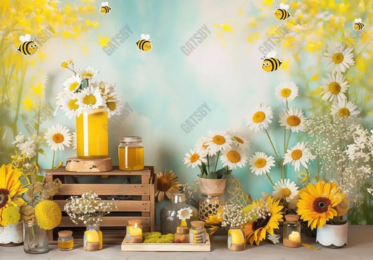 Flower Bee Nature Backdrop - Gatsby Backdrop