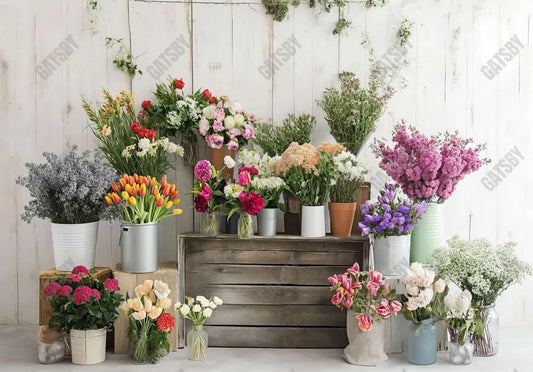 Flowers Stand Wood Backdrop - Gatsby Backdrop