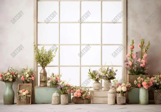 Flowers Vase Window Backdrop - Gatsby Backdrop