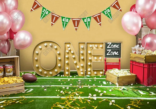 Football Happy 1st Birthday Backdrop - Gatsby Backdrop