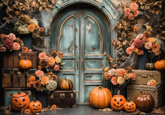 Gatsby Autumn Arched Door Floral Photography Backdrop Gbsx-00550 - Gatsby Backdrop