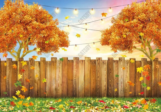 Gatsby Autumn Backyard Maple Tree Photography Backdrop Gbsx-00602 - Gatsby Backdrop