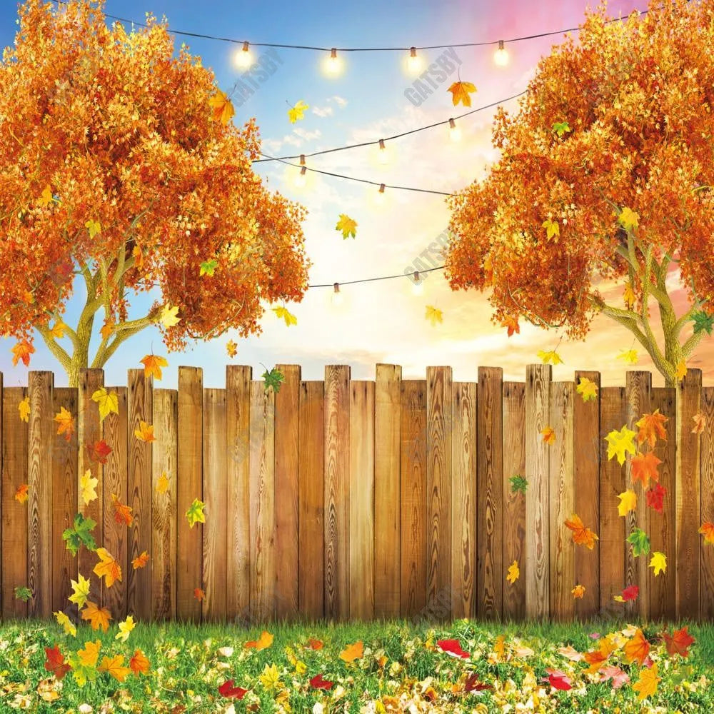 Gatsby Autumn Backyard Maple Tree Photography Backdrop Gbsx-00602 - Gatsby Backdrop