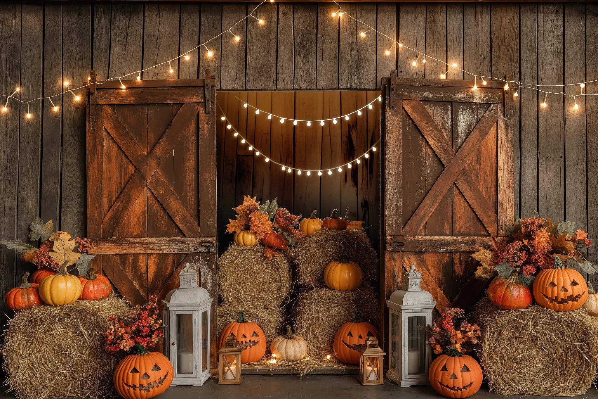 Gatsby Autumn Barn Door Photography Backdrop GBSX-00515 - Gatsby Backdrop