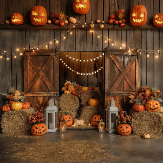 Gatsby Autumn Barn Door Photography Backdrop GBSX-00515 - Gatsby Backdrop