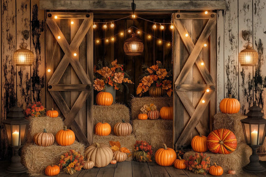 Gatsby Autumn Barn Door Photography Backdrop GBSX-00516 - Gatsby Backdrop