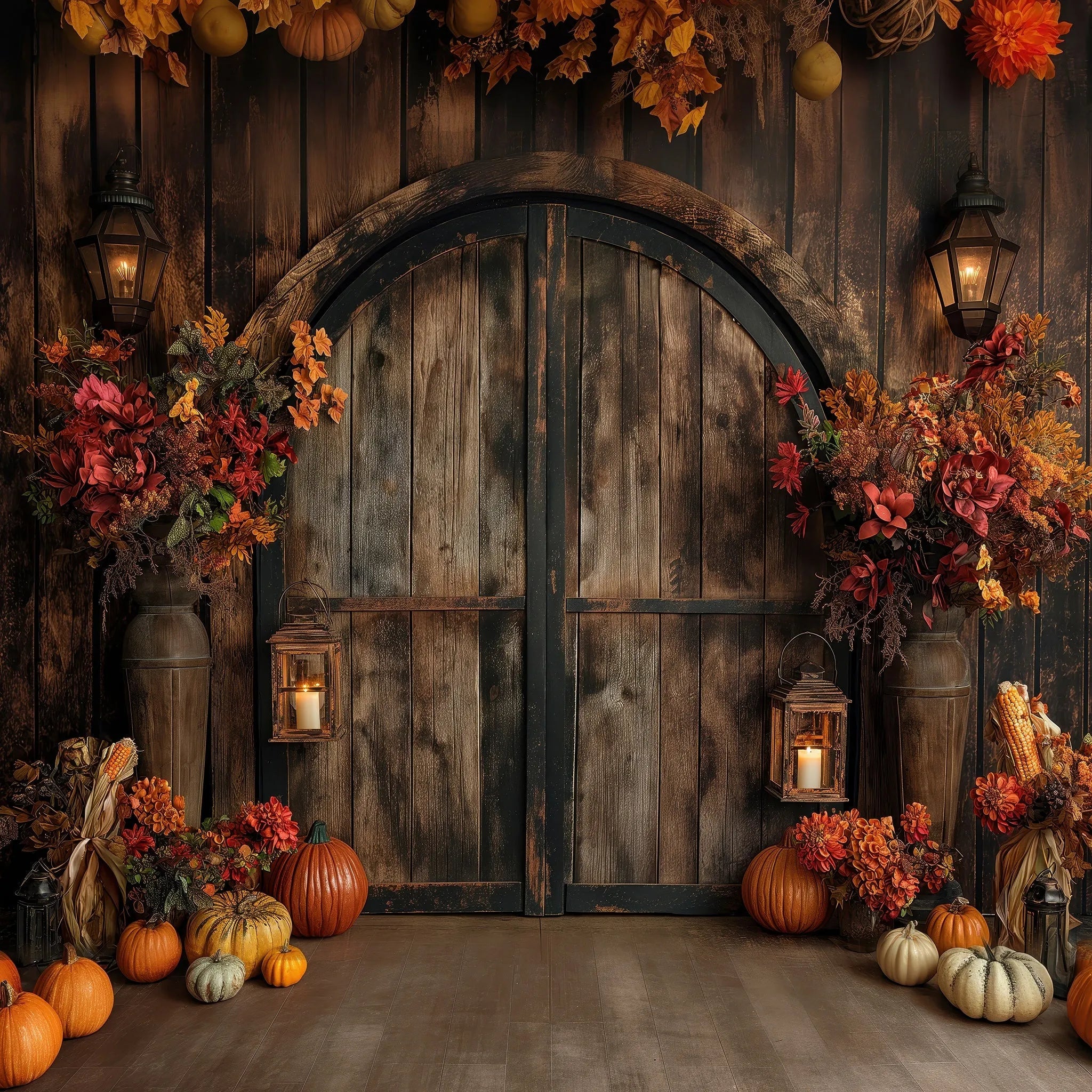 Gatsby Autumn Barn Door Photography Backdrop GBSX-00551 - Gatsby Backdrop