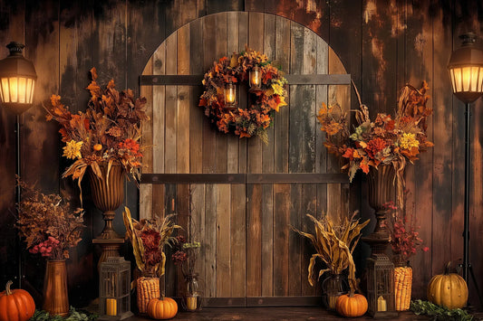 Gatsby Autumn Barn Door Photography Backdrop GBSX-00552 - Gatsby Backdrop