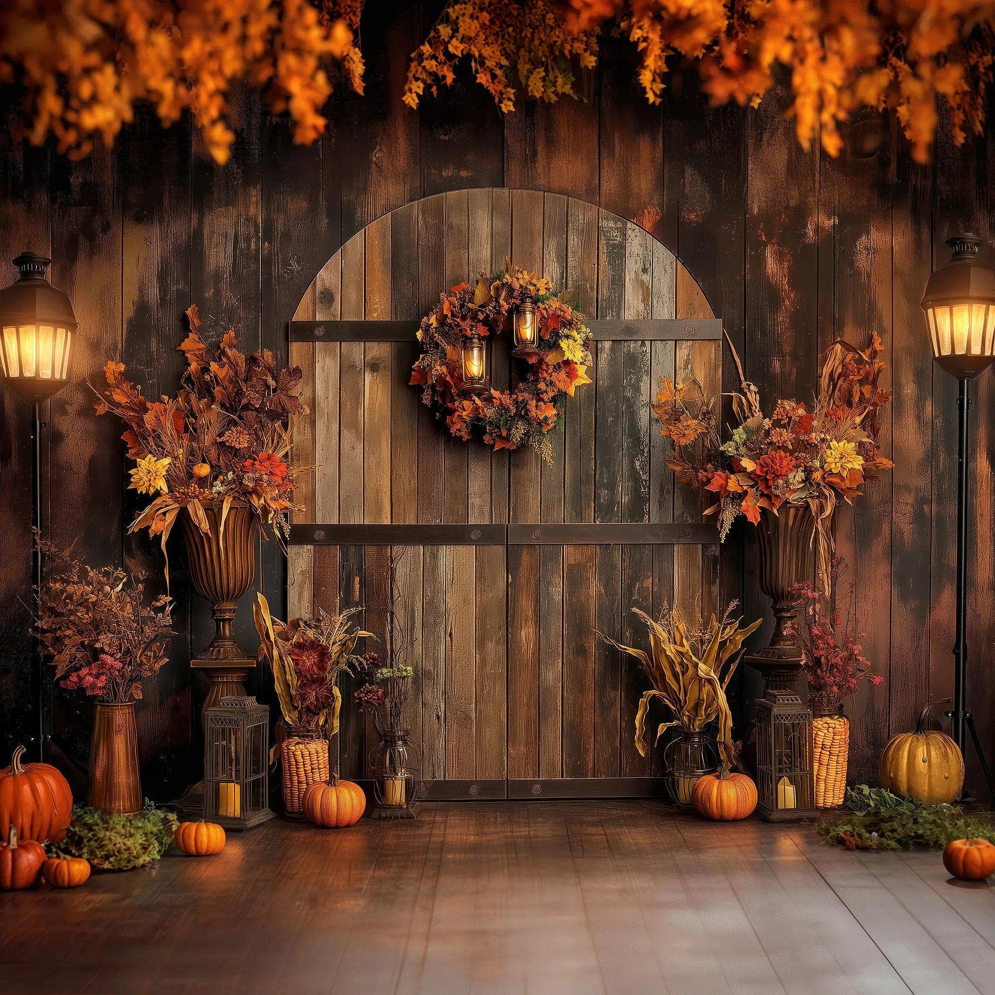 Gatsby Autumn Barn Door Photography Backdrop GBSX-00552 - Gatsby Backdrop