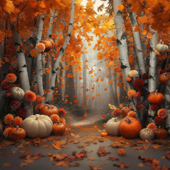 Gatsby Autumn Birch Forest Path Photography Backdrop Gbsx-00775 - Gatsby Backdrop