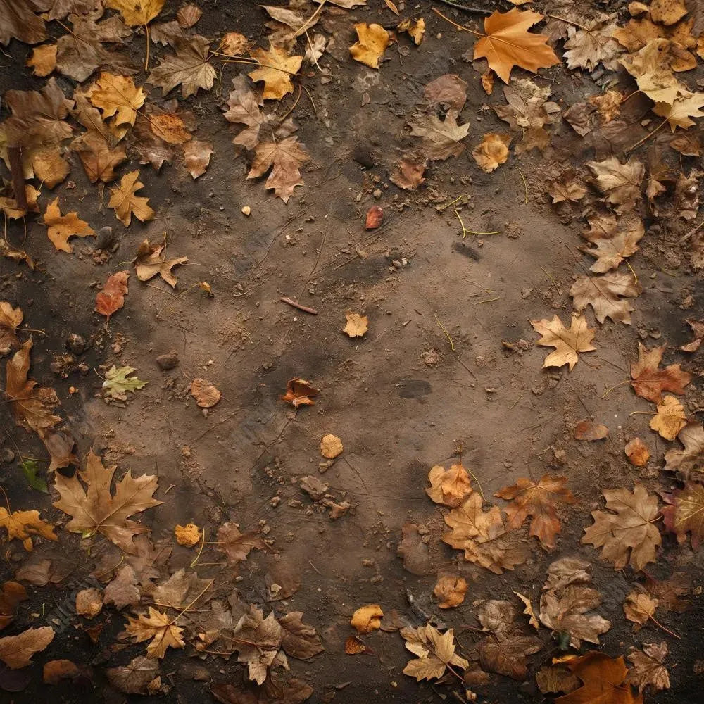 Gatsby Autumn Dirt Leaves Ground Photography Backdrop Gbsx-00945 - Gatsby Backdrop