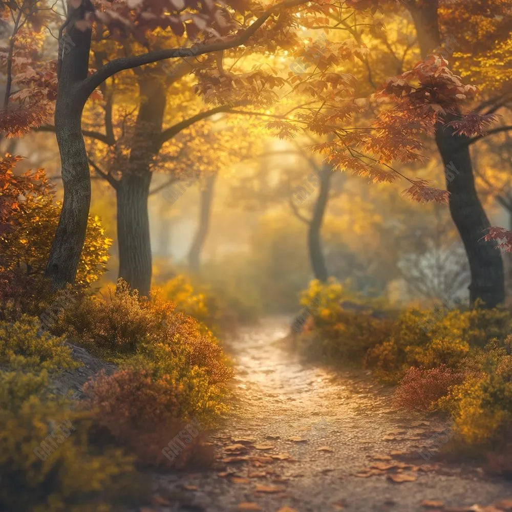 Gatsby Autumn Dreamy Evening Path Photography Backdrop GBSX-00109 - Gatsby Backdrop