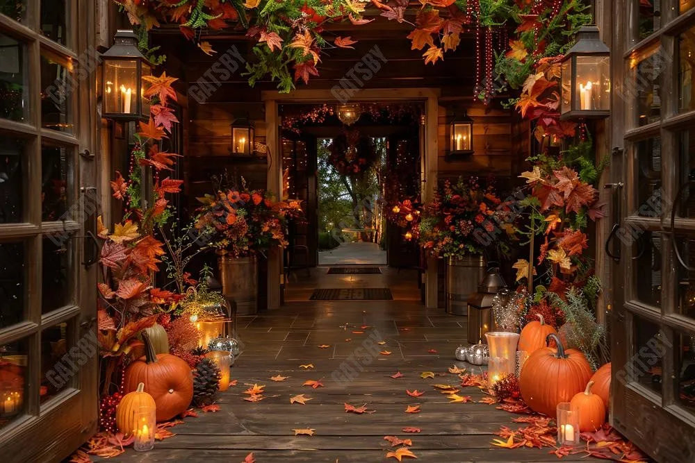 Gatsby Autumn Entrance Photography Backdrop Gbsx-00881 - Gatsby Backdrop