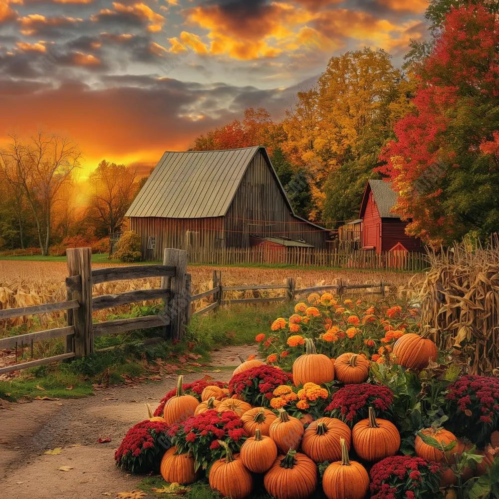 Gatsby Autumn Farm Landscape Photography Backdrop Gbsx-00812 - Gatsby Backdrop