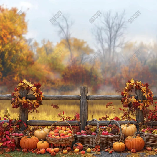 Gatsby Autumn Fence Celebration Photography Backdrop Gbsx-00714 - Gatsby Backdrop