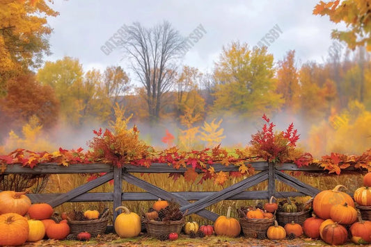 Gatsby Autumn Fence Celebration Photography Backdrop Gbsx-00715 - Gatsby Backdrop