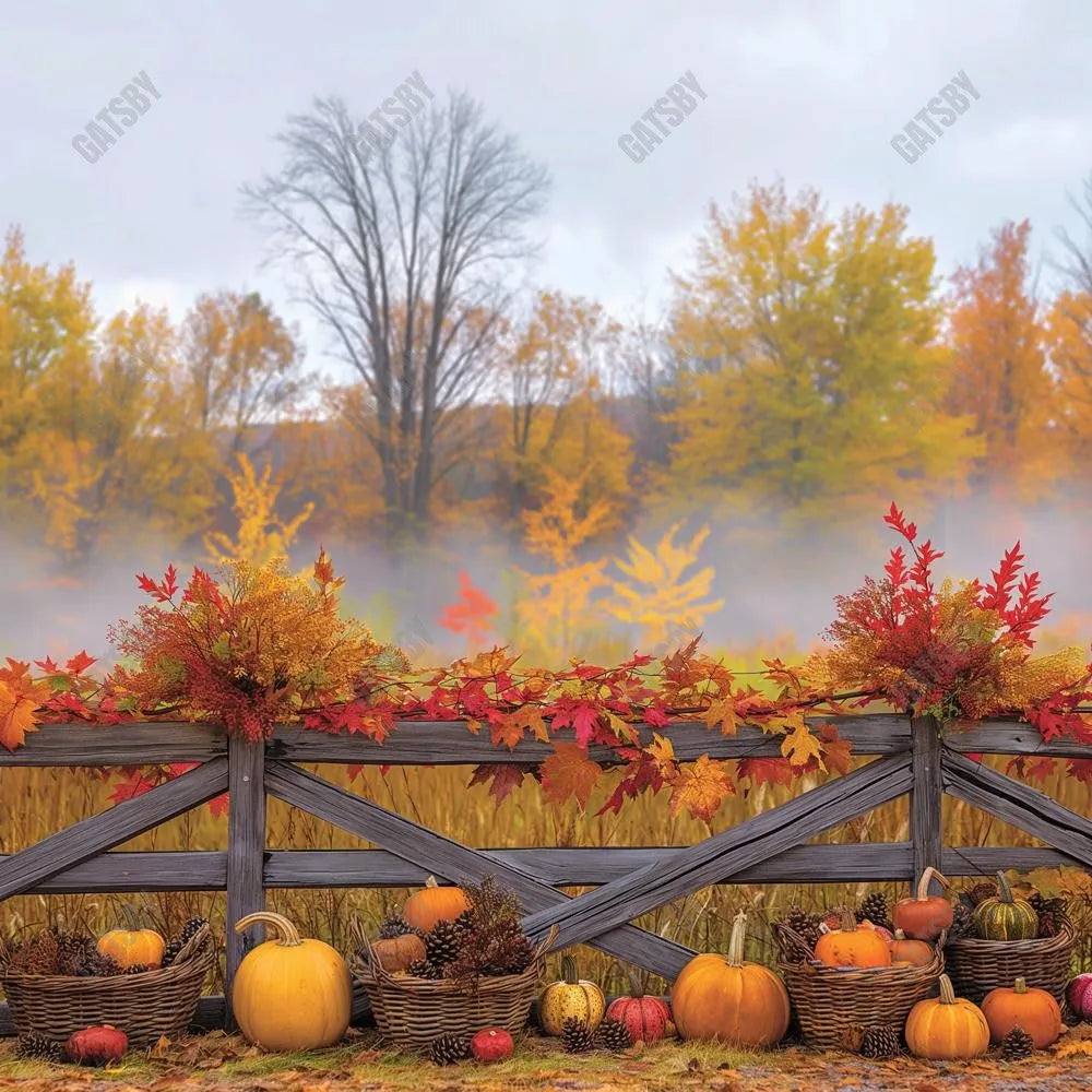 Gatsby Autumn Fence Celebration Photography Backdrop Gbsx-00715 - Gatsby Backdrop