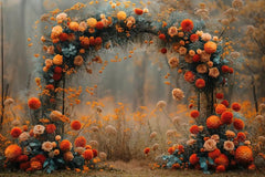 Gatsby Autumn Floral Arch Photography Backdrop GBSX-00028 - Gatsby Backdrop