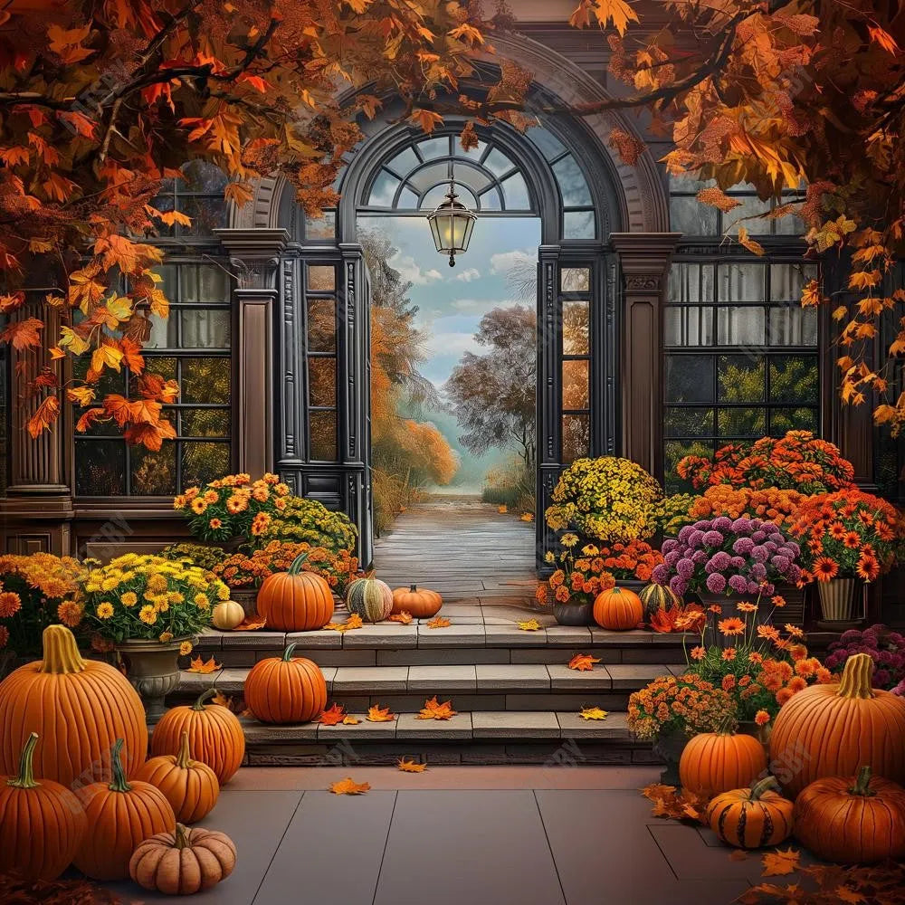 Gatsby Autumn Floral Shop Arch Window Photography Backdrop Gbsx-00801 - Gatsby Backdrop