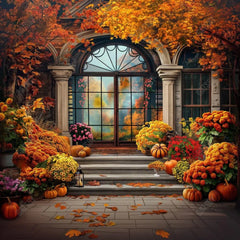 Gatsby Autumn Floral Shop Arch Window Photography Backdrop Gbsx-00802 - Gatsby Backdrop