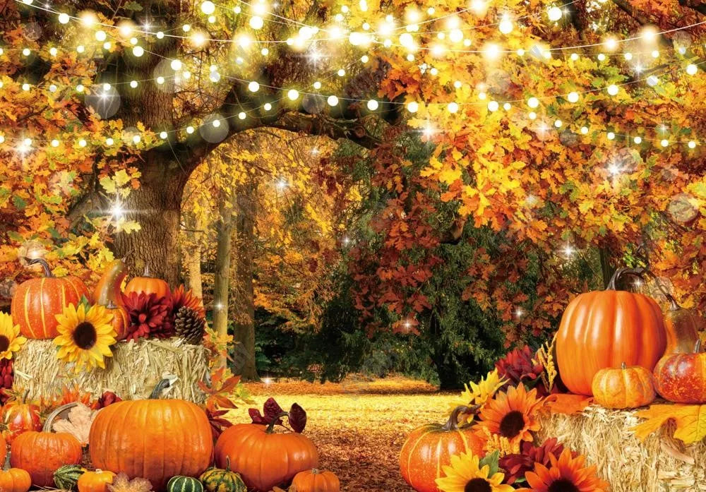 Gatsby Autumn Forest Pumpkin Photography Backdrop Gbsx-00590 - Gatsby Backdrop