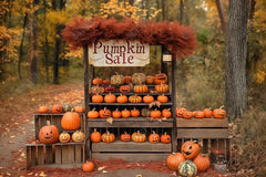 Gatsby Autumn Forest Pumpkin Sale Stand Photography Backdrop GBSX-00096 - Gatsby Backdrop