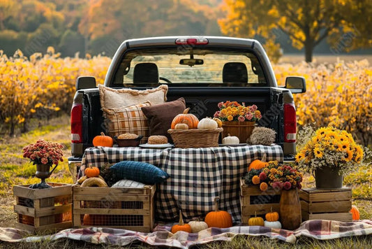 Gatsby Autumn Forest Truck Photography Backdrop GBSX-00124 - Gatsby Backdrop