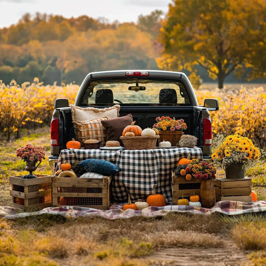 Gatsby Autumn Forest Truck Photography Backdrop GBSX-00124 - Gatsby Backdrop